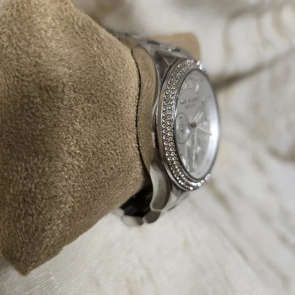 Michael Kors Layton Chronograph Silver Rhinestone Embellished Watch main image 4